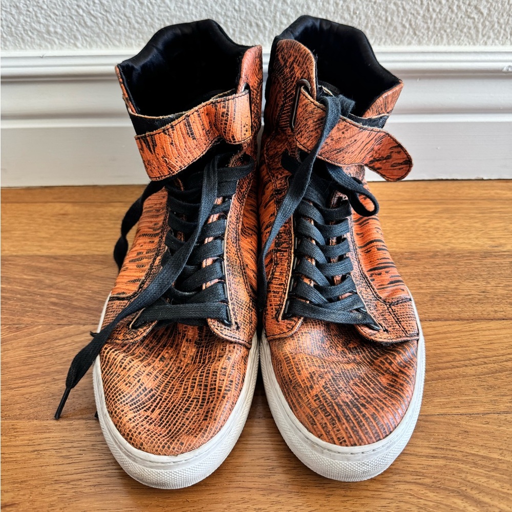 Stylish Orange High-Top Sneakers